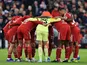 Liverpool players before the kick-off of a match
