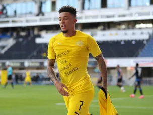 Jadon Sancho calls for change after revealing 'Justice for George Floyd' t-shirt