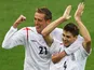 England players celebrate scoring against Trinidad at the 2006 World Cup