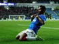 Alfredo Morelos celebrates scoring for Rangers on August 29, 2019