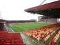 A general view of inside Pittodrie Stadium before the Scottish Premiere League match between Aberdeen FC and Motherwell FC at Pittodrie Stadium on May 11, 2014