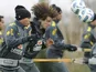 Brazilian internationals David Luiz and Thiago Silva in training on June 23, 2011