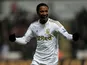 Swansea's Jonathan de Guzman celebrates one of his two goals against Stoke on January 19, 2013