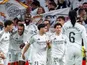 Real Madrid players celebrates a goal
