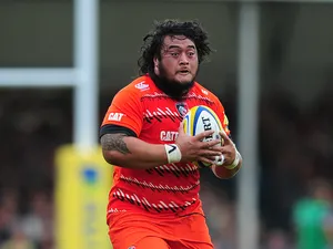 Logovi'i Mulipola of Leicester Tigers in action during the Aviva Premiership match between Exeter Chiefs and Leicester Tigers at Sandy Park on September 13, 2014