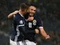 Scotland's John McGinn celebrates scoring their third goal against San Marino on October 13, 2019