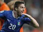 Italy's Fabio Borini celebrates his winner against Holland on June 15, 2013