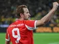 Bayern Munich's Harry Kane celebrates after scoring on February 28, 2026