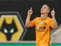 Daniel Podence celebrates scoring for Wolves on July 20, 2020