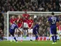 Youri Tielemans takes a free kick during the Europa League game between Manchester United and Anderlecht on April 20, 2017