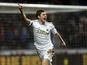 Swansea defender Ben Davies celebrates his goal against Stoke on January 19, 2013
