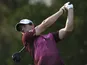 Rory McIlroy tees off on Hole 16 at the DP World Golf Championship in Dubai