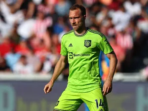 Christian Eriksen in action for Manchester United on August 13, 2022