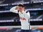Tottenham Hotspur forward Son Heung-min celebrates scoring against Ipswich Town in a pre-season friendly on August 22, 2020
