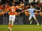 Coventry City's Viktor Gyokeres celebrates scoring their first goal against Blackpool in the Championship on August 17, 2021
