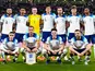 England players pose before a match at the 2022 World Cup on November 29, 2022
