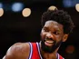 Joel Embiid in action for the Philadelphia 76ers in November 2021