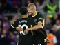 Erling Haaland of Manchester City celebrates with Rayan Cherki on August 28, 2026