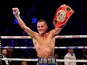 Josh Warrington celebrates victory on December 22, 2018