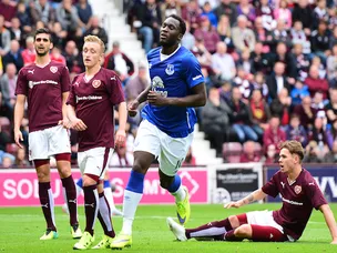 Romelu Lukaku hat-trick breaks Hearts