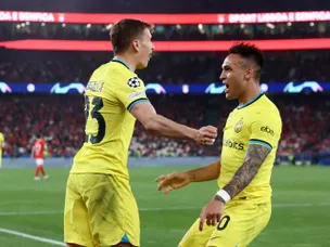 Ruthless Inter beat Benfica 2-0 in Champions League quarter-final first leg