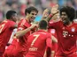 Franck Ribery celebrates his goal with teammates on November 24, 2012