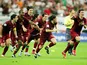 Portugal players react after beating England on penalties in the 2006 World Cup quarter-final
