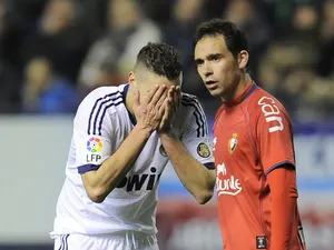 Osasuna's Lolo during their La Liga match against Real Madrid on January 12, 2013