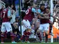 West Ham's Kevin Nolan is congratulated after a goal against Wigan on April 20, 2013