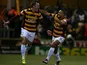 Bradford's Garry Thompson celebrates his goal against Arsenal on December 11, 2012