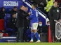 Leicester City's Youri Tielemans with manager Brendan Rodgers after being substituted on February 13, 2022