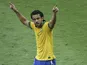 Brazil's Fred celebrates scoring against Uruguay during their Confederations Cup semi final match on June 26, 2013