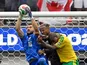 Canada goalkeeper Maxime Crepeau catches the ball against South Africa at the World Cup on June 28, 2026