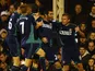 Carlos Cuellar celebrates with Sunderland teammates after scoring on November 18, 2012