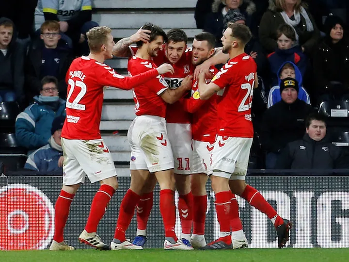 Jordan Hugill equaliser earns Middlesbrough a point at Derby