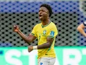Vinicius Junior of Brazil celebrates scoring on June 24, 2026