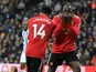 Jesse Lingard and Romelu Lukaku celebrate with each other during the Premier League game between West Bromwich Albion and Manchester United on December 17, 2017