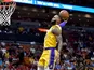 LeBron James dunks for the LA Lakers on November 18, 2018