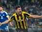 Luka Jovic celebrates scoring for AEK Athens on August 26, 2026