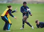 Maggie Alphonsi training for England in 2014
