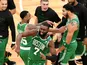 Boston Celtics celebrate against the Milwaukee Bucks on December 24, 2020