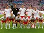 The Poland team line up before their friendly game with Chile on June 8, 2018