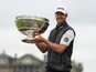 Victor Perez celebrates victory at the Alfred Dunhill Links Championship on September 29, 2019