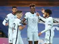 Chelsea players celebrate Tammy Abraham's goal against Crystal Palace on July 7, 2020