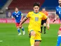 Dastan Satpaev of Kazakhstan during his side's game against Liechtenstein, on March 25, 2025
