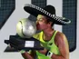 Heather Watson celebrates winning the Mexican Open on February 29, 2020