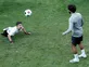 Mo Salah plays keepy-uppy with young amputee footballers