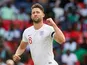 England defender Gary Cahill celebrates opening the scoring during his side's friendly with Nigeria at Wembley on June 2, 2018