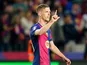 Barcelona's Dani Olmo celebrates after scoring on April 22, 2025
