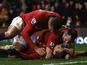 Ryan Giggs and Chris Smalling celebrate with Javier Hernandez after the Mexican's winner against Newcastle on Boxing Day 2012